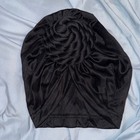 Elegant Black Satin Turban knot hat - Picture 1 of 2